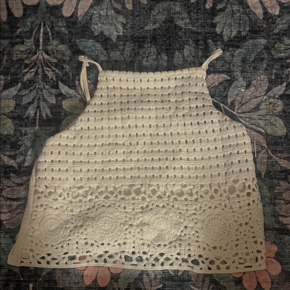 Love on a Hanger Cream Crochet Crop Top